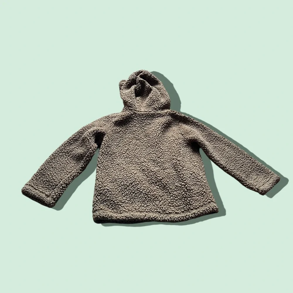 Toddler Carters Brown Zip Up Fleece Hoodie Jacket Teddy Bear Like Ears Size 4T